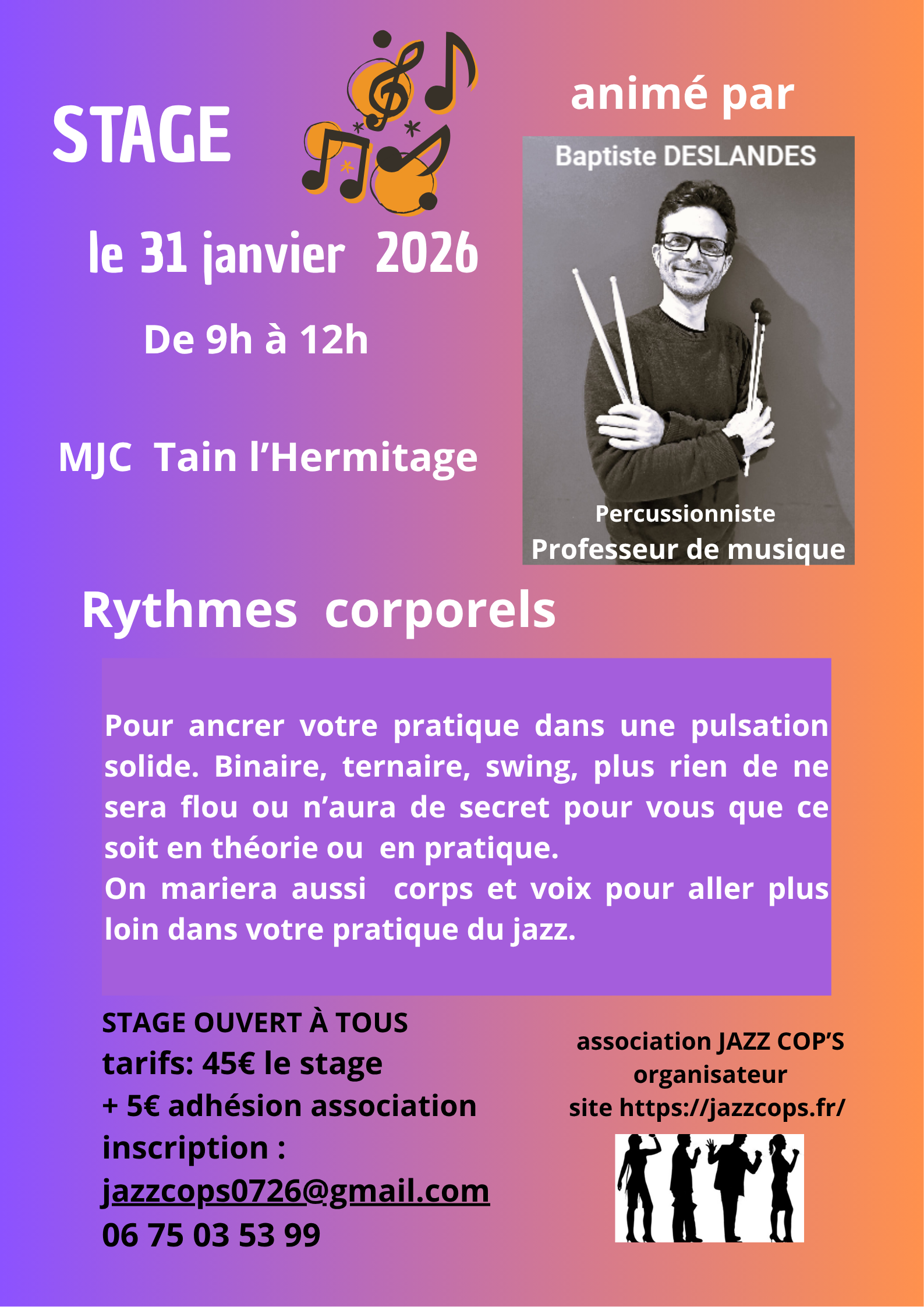 Événements jazz à Valence organisés par Jazz Cop’s